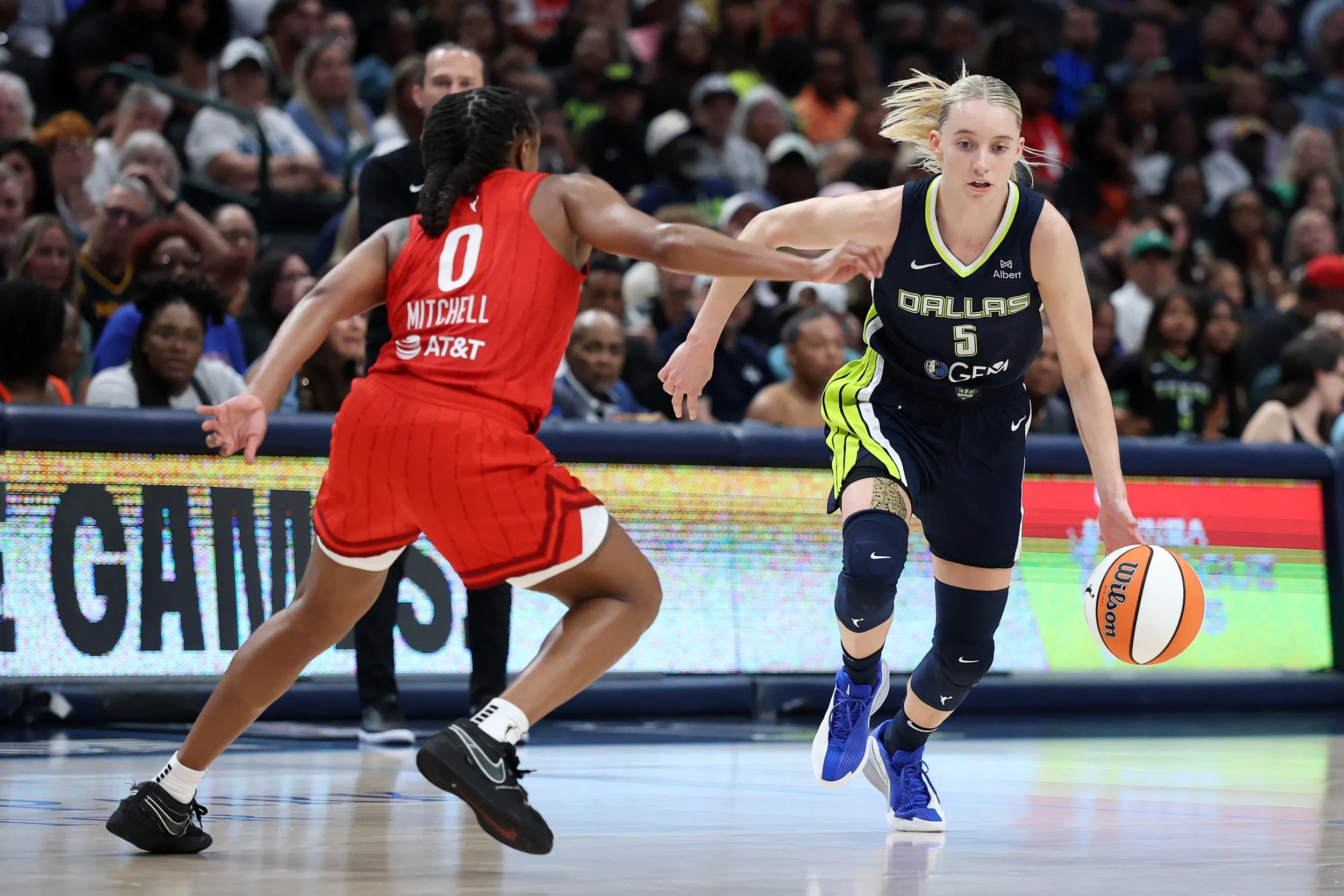Dallas Wings newcomer Paige Bueckers will not play against the Mystics due to a knee injury